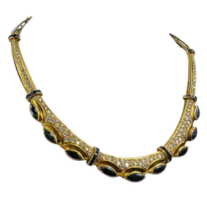 Parure Collier et Bracelet avec Saphir et Diamant