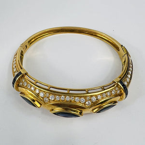 Parure Collier et Bracelet avec Saphir et Diamant