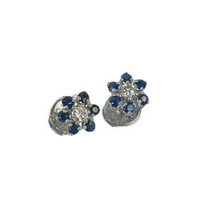 Parure Bague et Boucles avec Saphir et Diamants