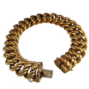 Bracelet maille américaine en or jaune