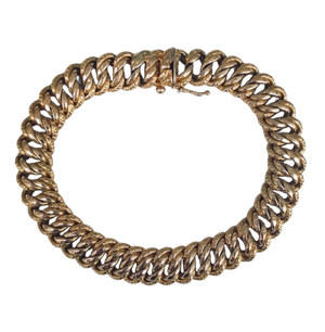 Bracelet Maille Américaine en Or Jaune 18K Lg 19cm