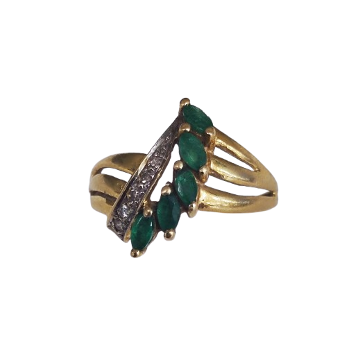 Bague Or Jaune 18K avec Oxyde de Zirconium