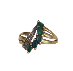 Bague Or Jaune 18K avec Oxyde de Zirconium