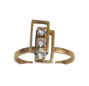 Bague géométrique en or jaune 18K Oxydes de zirconium