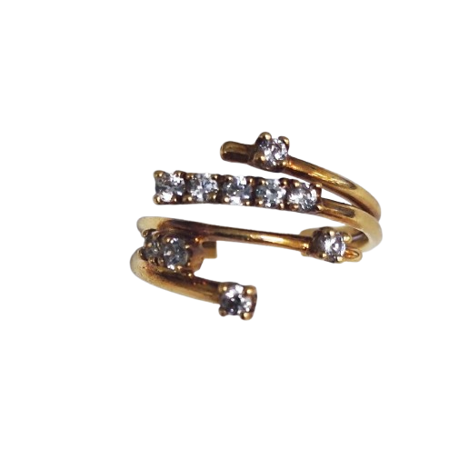 Bague en Or Jaune 18K et Oxyde de Zirconium