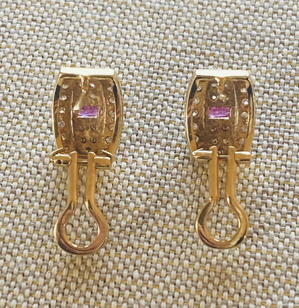 Boucles d'orellle Rubis et Diamants