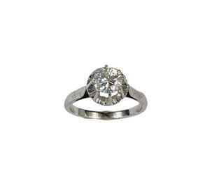 Bague Or Blanc 18K avec Diamant Solitaire 0.65ct