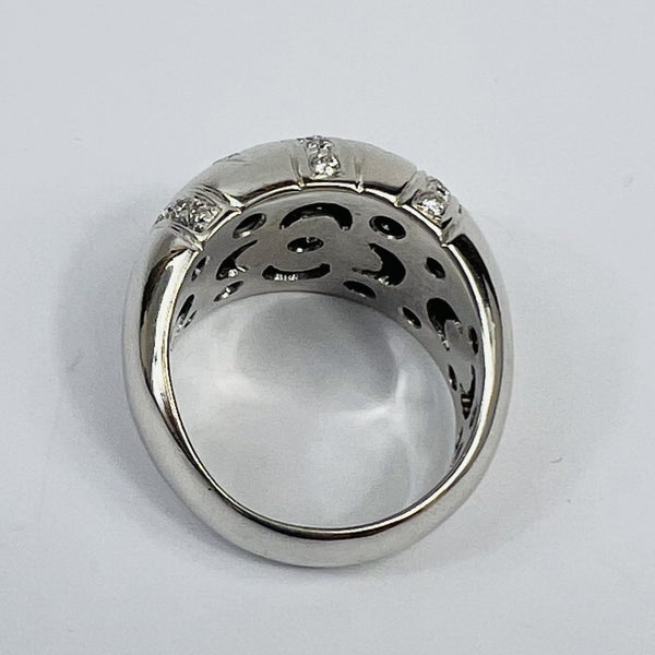 Bague Or Blanc et Décor Diamants T62 tête de hiboux