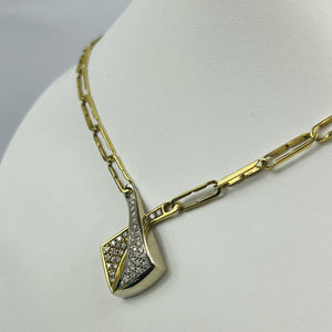 Colliers 2 Ors 18K avec Diamants Lg 40cm