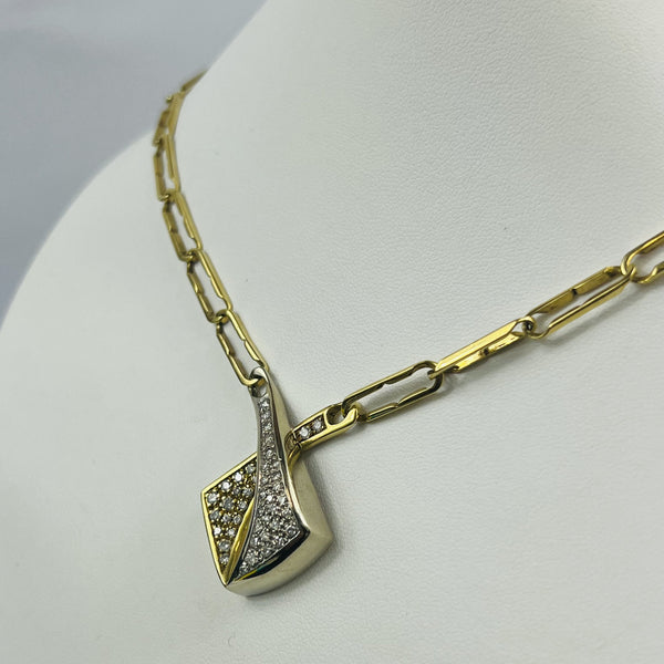Colliers 2 Ors 18K avec Diamants Lg 40cm