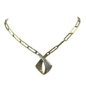 Colliers 2 Ors 18K avec Diamants Lg 40cm