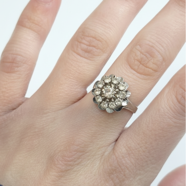 Bague Chou en Or Blanc 18k - 4.31 G - Taille : 54