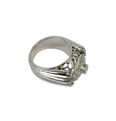 Bague Dome Or blancs 18K et Diamants T55
