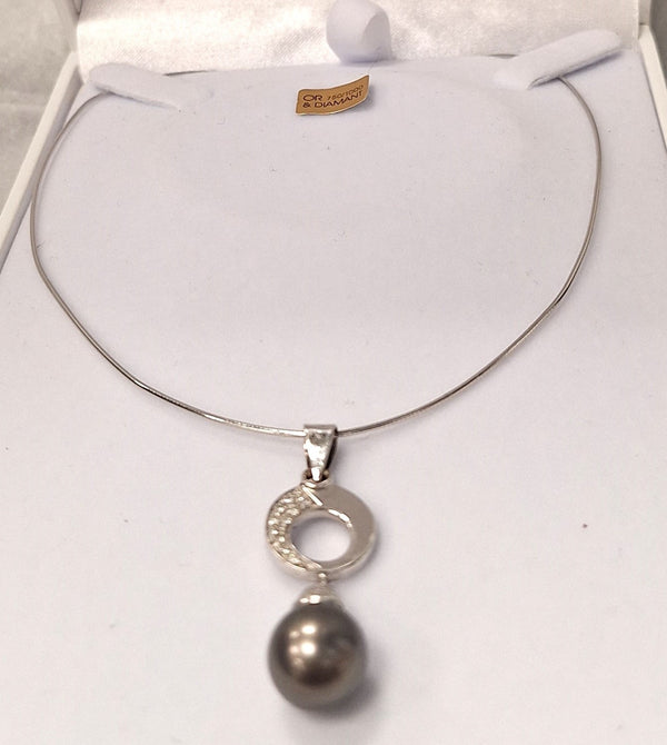Collier Or avec Perle et Diamants