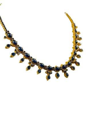 Collier Or Jaune 18K et Saphirs tête de hibou
