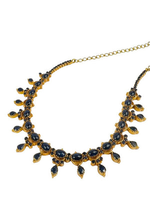 Collier Or Jaune 18K et Saphirs tête de hibou