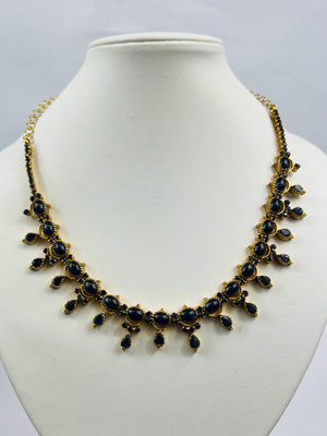 Collier Or Jaune 18K et Saphirs tête de hibou