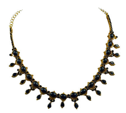 Collier Or Jaune 18K et Saphirs tête de hibou