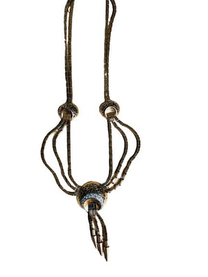 Collier Plastron Or et Platine avec Diamants