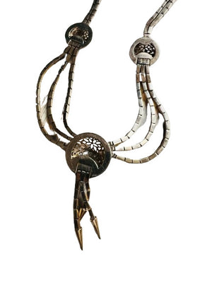 Collier Plastron Or et Platine avec Diamants