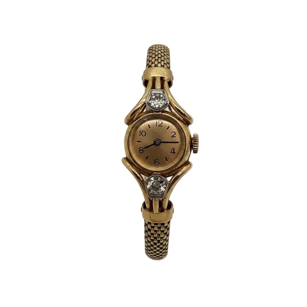Montre Cocktail Vintage en Or Jaune 18 K Diamants