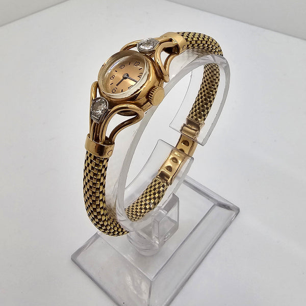 Montre Cocktail Vintage en Or Jaune 18 K Diamants