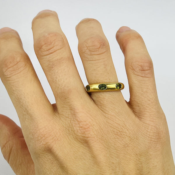 Bague Poiray Or avec Pierres Vertes