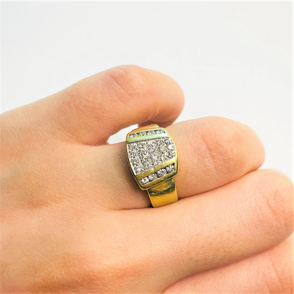 Bague Pavage Diamants Or jaune
