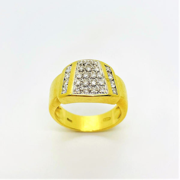 Bague Pavage Diamants Or jaune