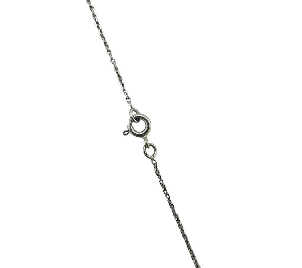 Collier Or Blanc avec Pierre Bleue