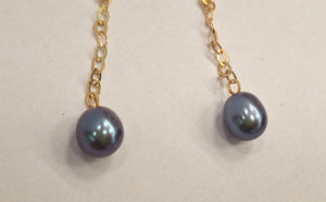 Boucles d'Oreille Pendantes avec Perles