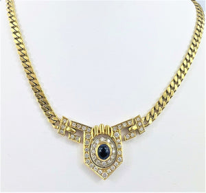 Collier or Saphir et Diamants