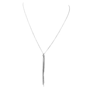 Collier Pendentif Chute Diamants Or blanc