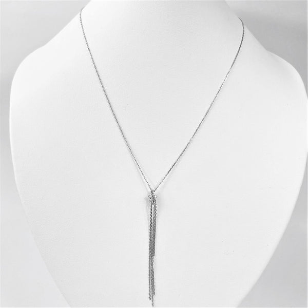 Collier Pendentif Chute Diamants Or blanc