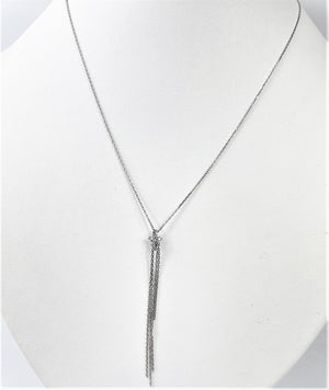 Collier Pendentif Chute Diamants Or blanc