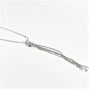 Collier Pendentif Chute Diamants Or blanc