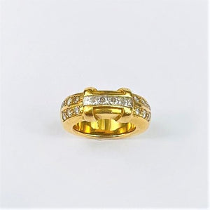 Bague en Or Jaune ornée de Diamants Princesses