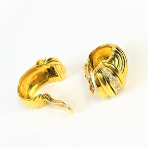 Boucles d'Oreilles Diamants Or jaune