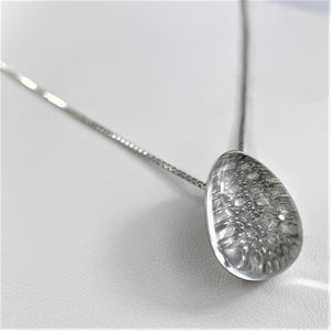 Collier Pendentif Pavage Diamants Or blanc