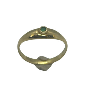Bague Or avec Pierre Verte