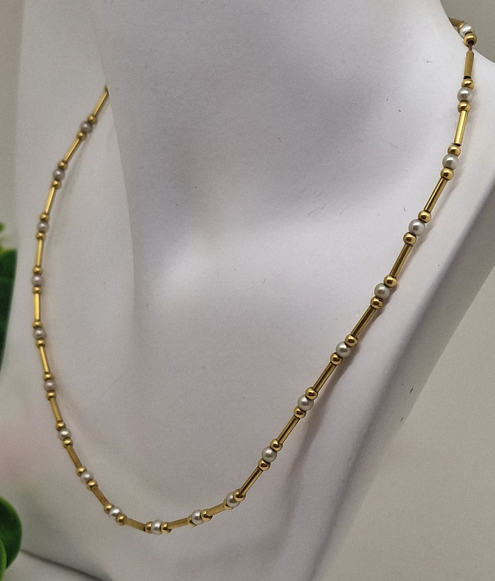 Collier Or avec Perles