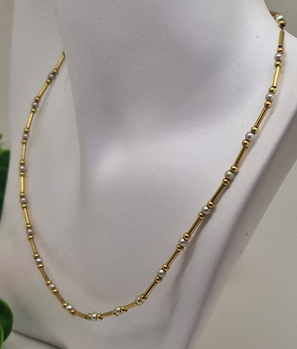 Collier Or avec Perles