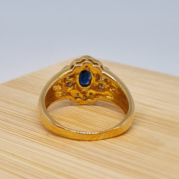 Bague Or avec Saphir et Diamants