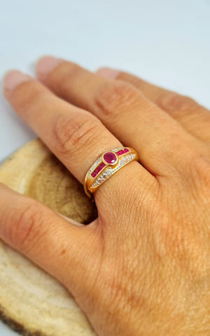 Bague Diamants Rubis