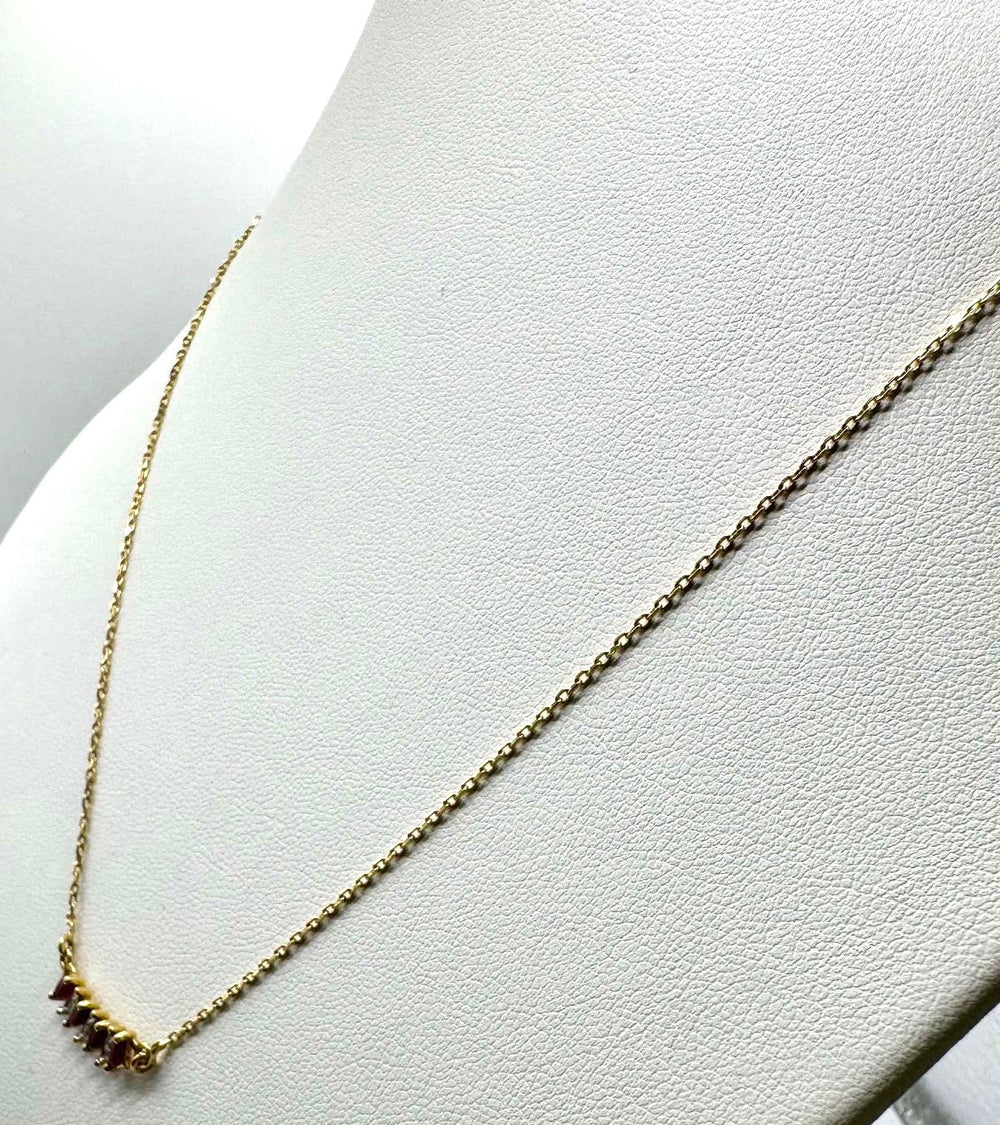 Collier Or avec Diamants et Pierres Roses