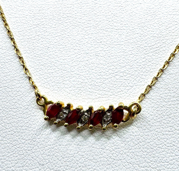 Collier Or avec Diamants et Pierres Roses