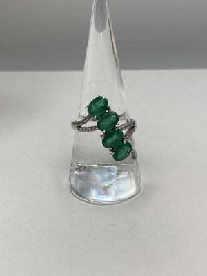 Bague Emeraudes Diamants