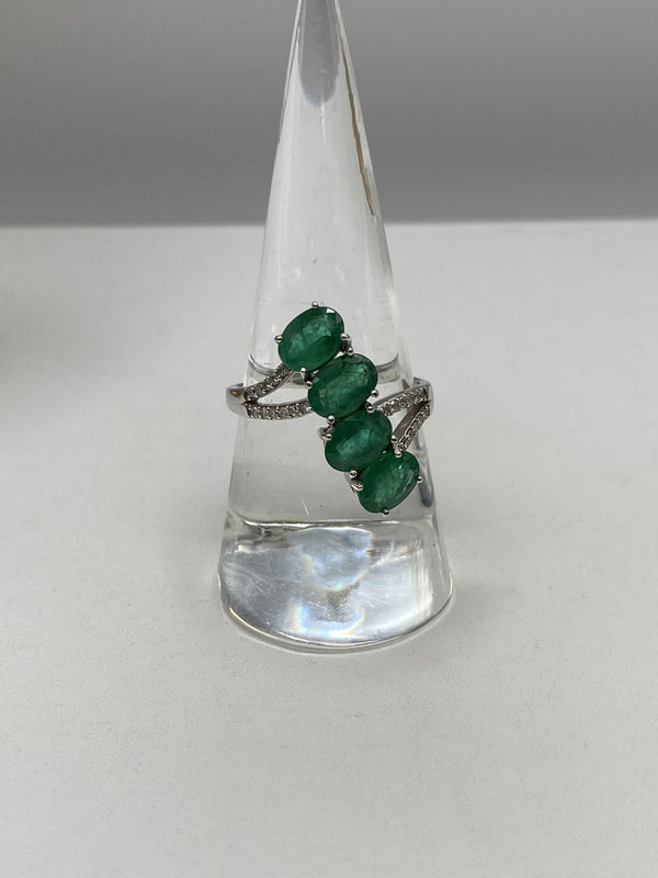 Bague Emeraudes Diamants