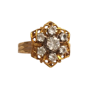Bague Chou Or Jaune 18 Carats avec Topazes Naturelles