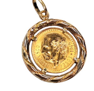 Pendentif Porte Pièce Or Dos y Medio Pesos 1945